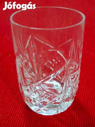 Üveg csiszolt 35-45-68 mm méretű pálinkás pohár, eladó