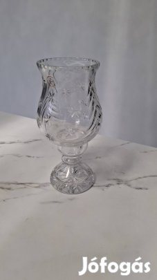 Üveg csiszolt gyertyatartó