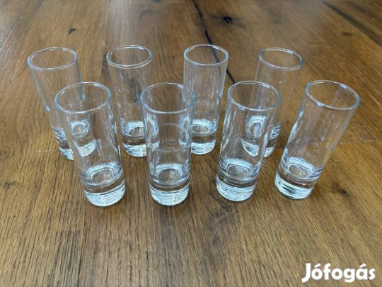 Üveg csőpohár, vodkás pohár eladó - 8 db