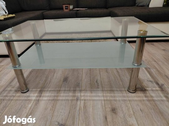 Üveg dohányzó asztal 100x62x43