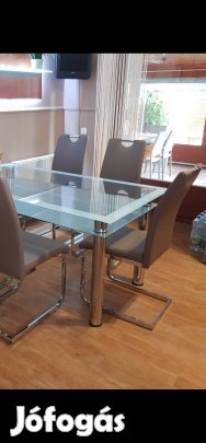 Üveg étkező asztal 