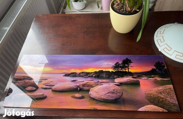 Üveg falikép dísz 80x30cm tájkép