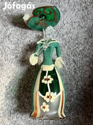 Üveg figura hölgy esernyővel