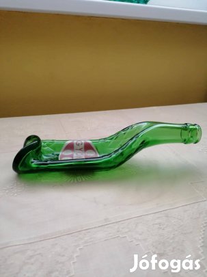 Üveg flaska gyöngy felirattal, formára hőkezelt