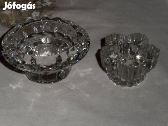 Üveg gyertyatartó ( 2 db. )