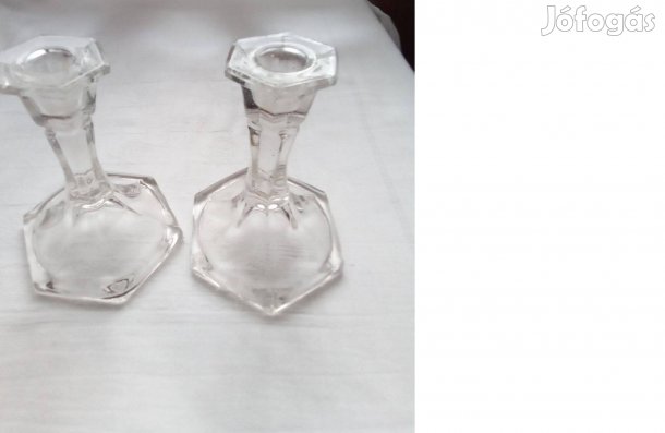 Üveg gyertyatartó párban eladó