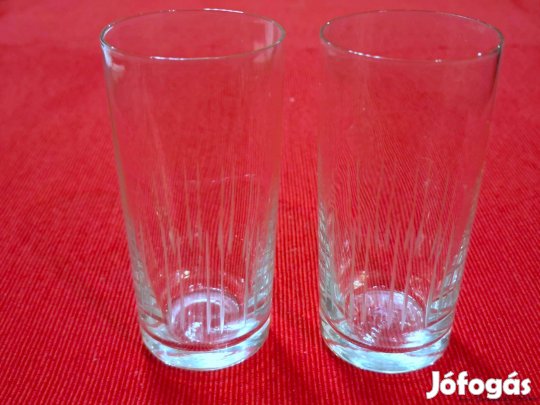Üveg kalászos mintázatú 40-48-98 mm méretű pohár, eladó