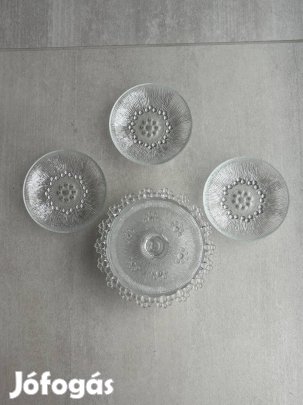 Üveg kistányér szett (4 db)