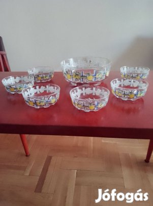 Üveg kompótos szett , 6 személyes