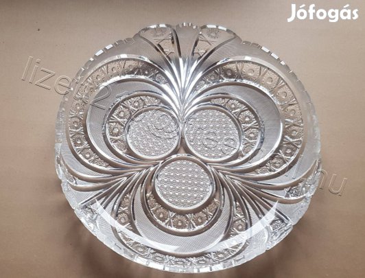 Üveg kristály kör alakú kínálótál A01