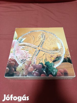 Üveg lapos osztott tányér kínáló tál eladó !