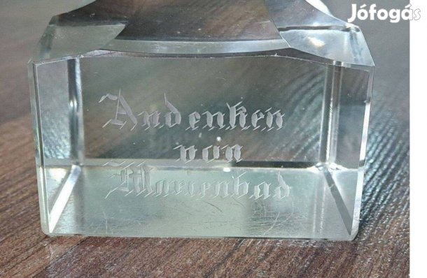 Üveg obeliszk Marienbad emléktárgy