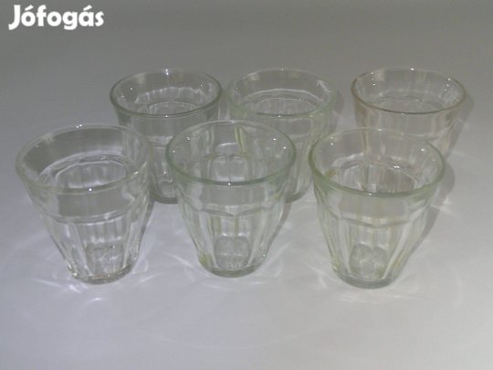 Üveg presszós kávés pohár ( 6 db. )
