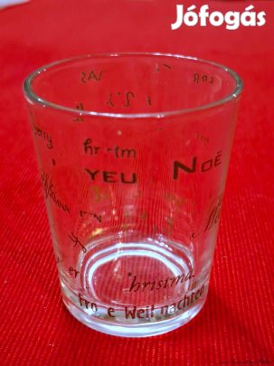 Üveg röviditalos karácsonyi 47-57-69 mm méretű pohár, eladó