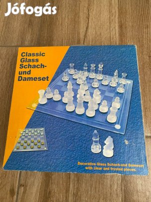Üveg sakk készlet
