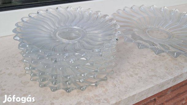 Üveg süteményes készlet