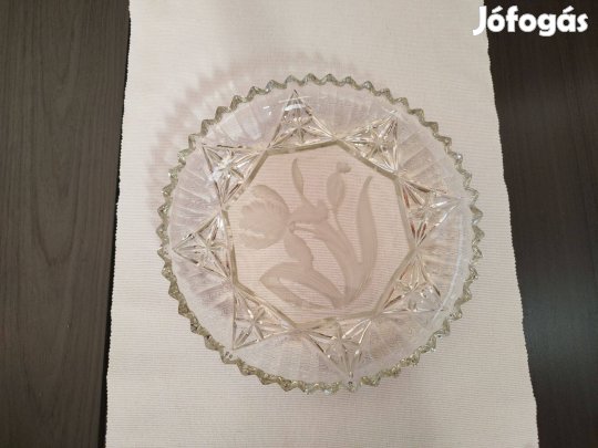 Üveg süteményes kínáló tányér