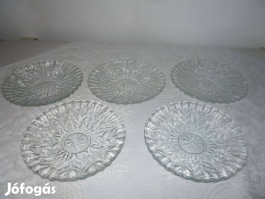 Üveg süteményes tányér, üveg kínáló