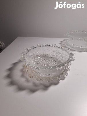 Üveg tálka alátéttel tál edény tányér ( 14 cm) 4 db