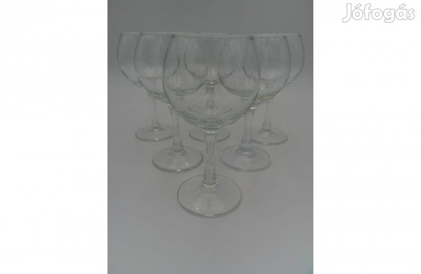 Üveg talpas boros / vizes pohár ( 6 db. )