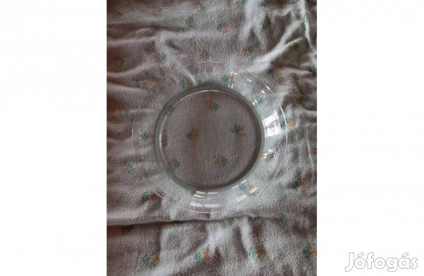 Üveg tányér 23,5 cm átmérő, 4 cm magas - Új