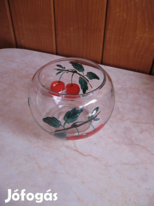 Üveg tároló, cseresznyés