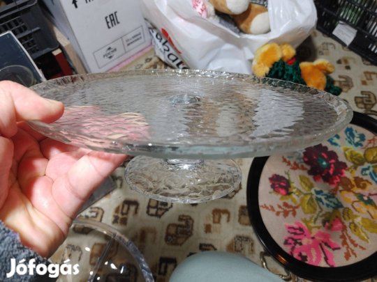 Üveg torta tartó
