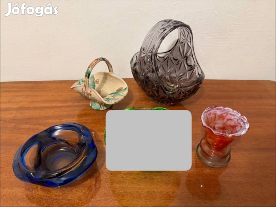 Üveg váza, hamutartó, tároló