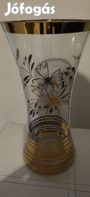 Üveg váza virágmintás
