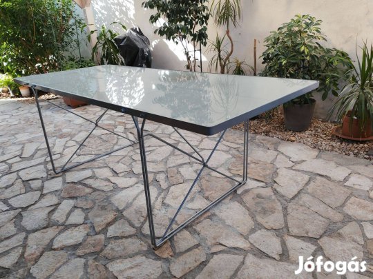 Üvegasztal 200x90x72 cm