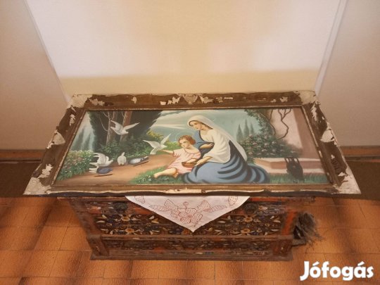 Üvegezett szentkép keretben 135 x 67 cm