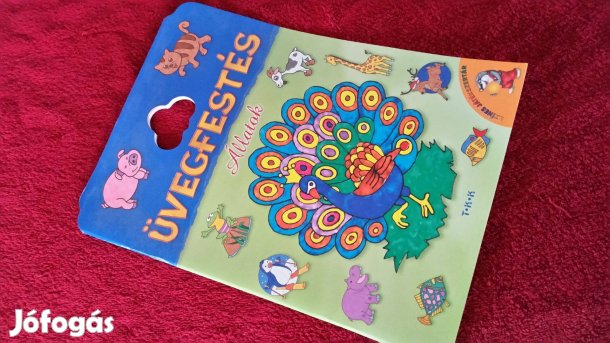 Üvegfestés - Állatok + 9 db üvegfesték kontúr