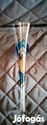 Üvegfestéssel készült 6 db szép pezsgőspohár,különleges,hibátlan!/72