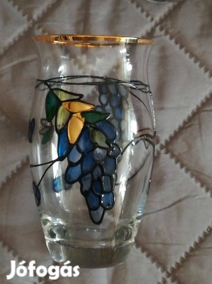 Üvegfestéssel készült boros,sörös pohár,hibátlan 6 db,nagyon szép!/72