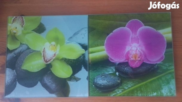 Üvegkép orchidea mintával 
