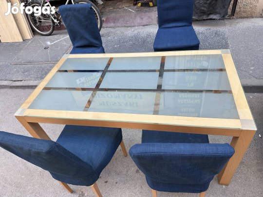 Üveglapos asztal 4székkel olcsón 