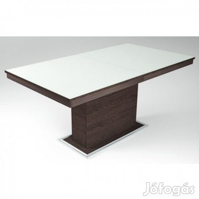 Üveglapos asztal fehér 160 Wenge T17214-2-5192
