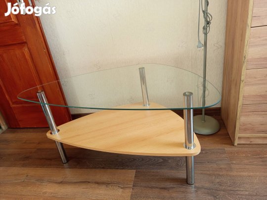 Üveglapos dohányzóasztal újszerű 