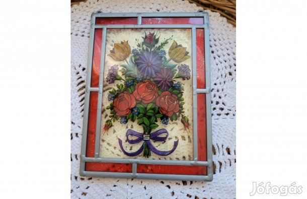 Üveglapra festett csendélet -ablakdísz
