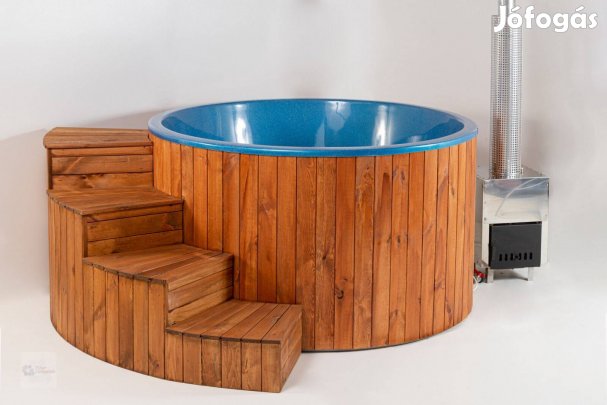 Üvegszálas dézsafürdő, külső kályhával 4-6 személyes