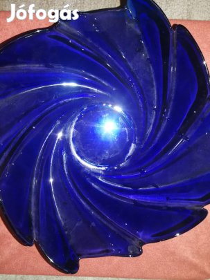 Üvegtál kék színű hibátlan. Gyümölcstál