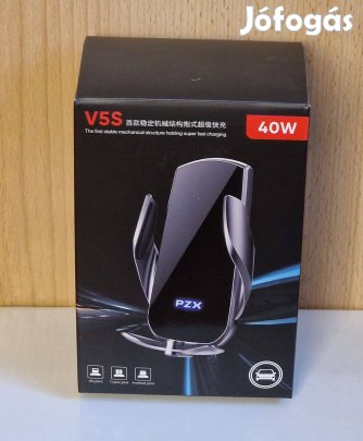 V5S 40W mágneses gyorstöltő autós telefontartó (fekete)