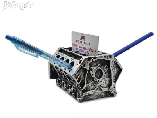 V8 motor motorblokk asztali tolltartó / névjegytartó dísz