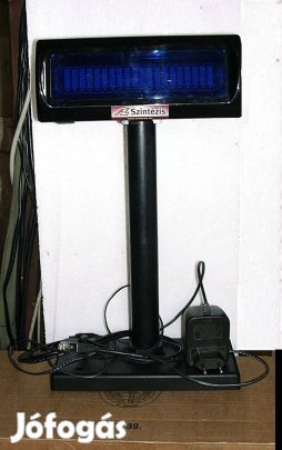 VFD 2x20 karakter dotmatrix, RS232,Epson/POS , szintezis vevőkijelző,