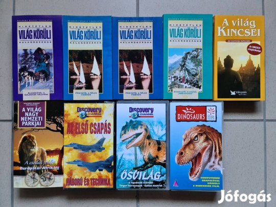 VHS video film kazetta gyűjtemény ismeretterjesztő 44 db