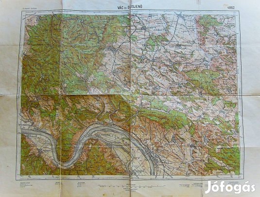 Vác Diósjenő Duna kanyar Börzsöny térkép 1931