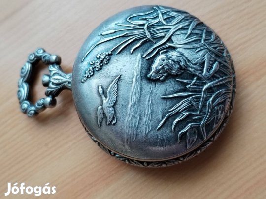 Vadász jelenetet ábrázoló Szép új zsebóra tok