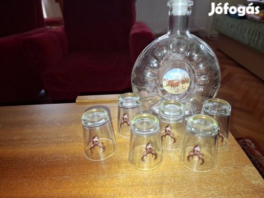 Vadász motívumos kupicás pohárkészlet eladó