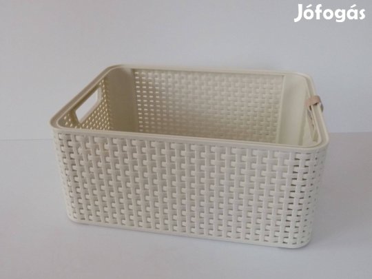 Vadiúj Curver Style M (18 Liter) krémszínű műanyag rattan kosár