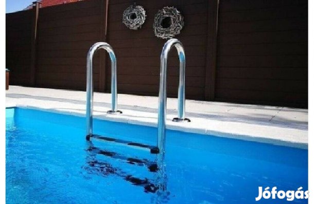 Vadiúj! Félár! 3 fokos medencelétra rozsdamentes kisívű medence létra